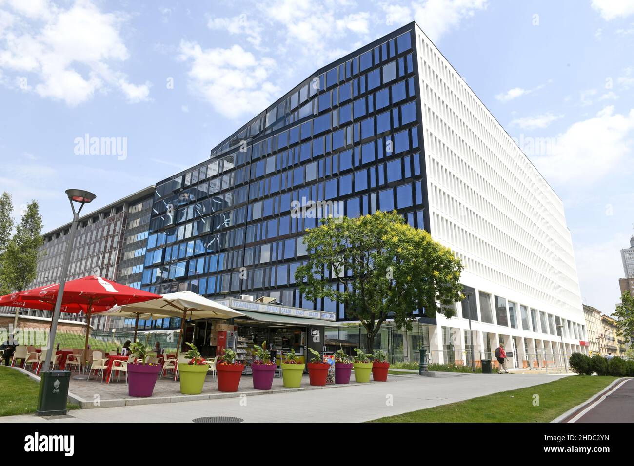 Modern glass buildings office at Porta Nuova, in Milan. Stock Photo