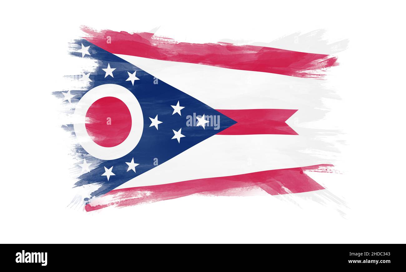 Ohio state flag brush stroke, Ohio flag background Stock Photo - Alamy