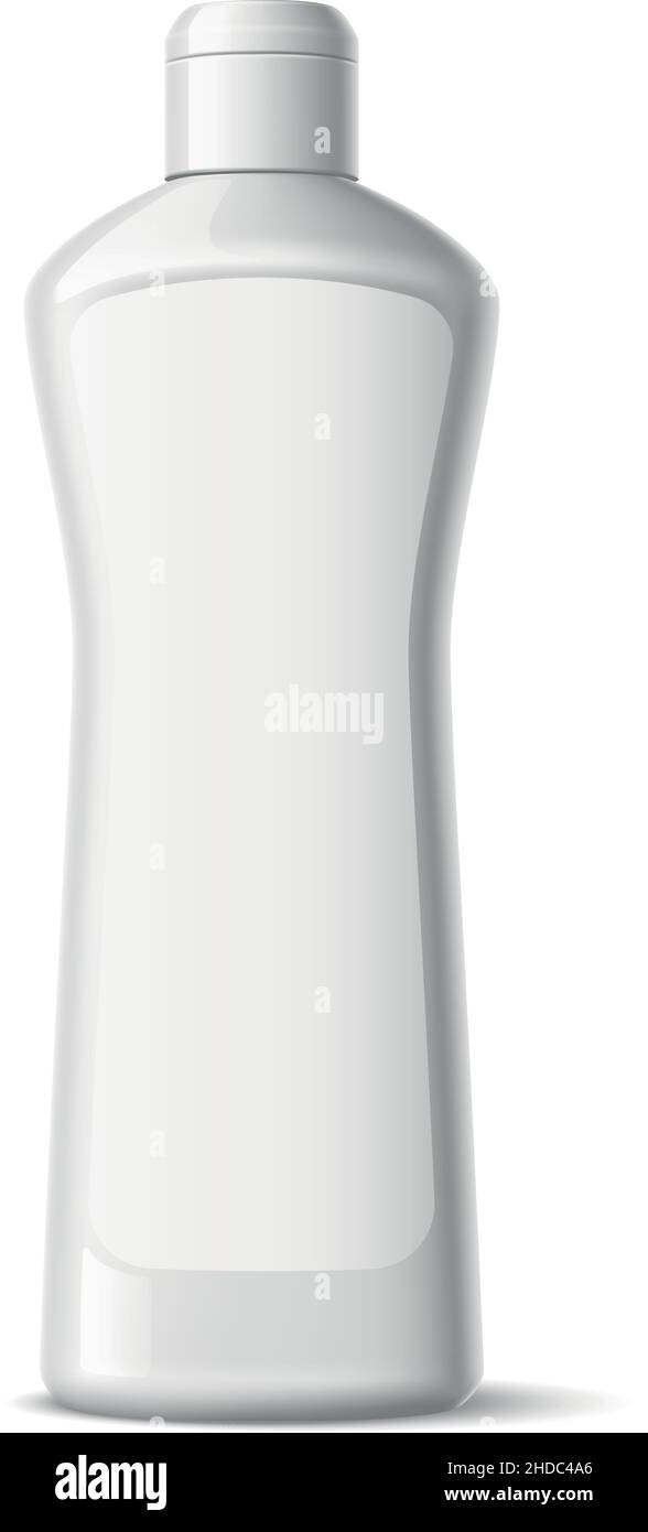Realistic cleaner container. Blank mockup of plastic detergent bottle ...
