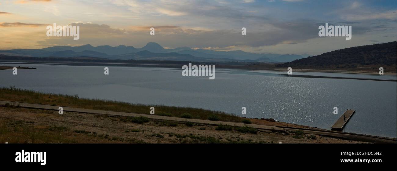 Reservoir in Bornos province of Cadiz, Andalusia. Stock Photo