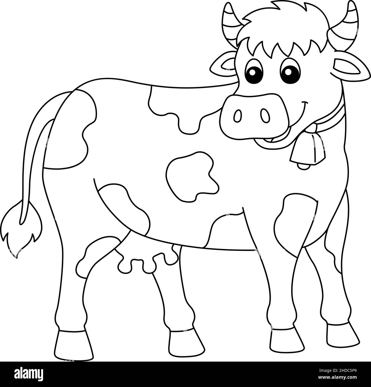 Cow Coloring Page Isolated for Kids Stock Vector Image & Art - Alamy