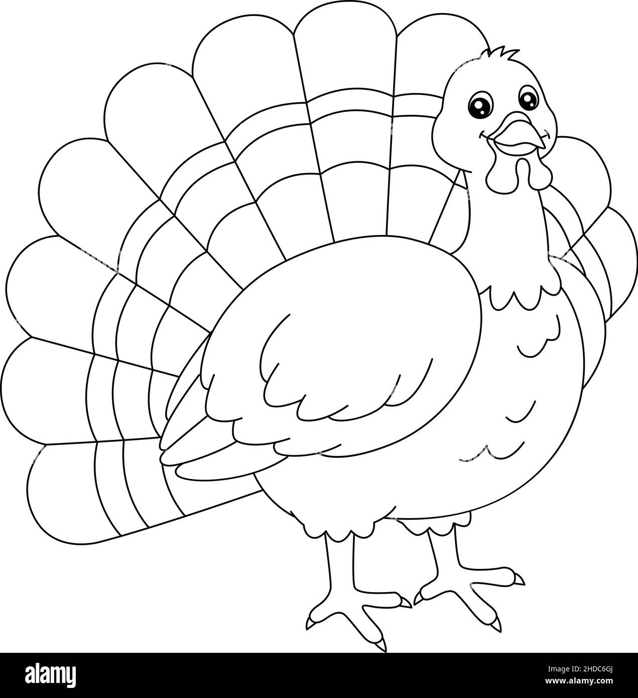Turkey Coloring Page Isolated for Kids Stock Vector Image & Art Alamy