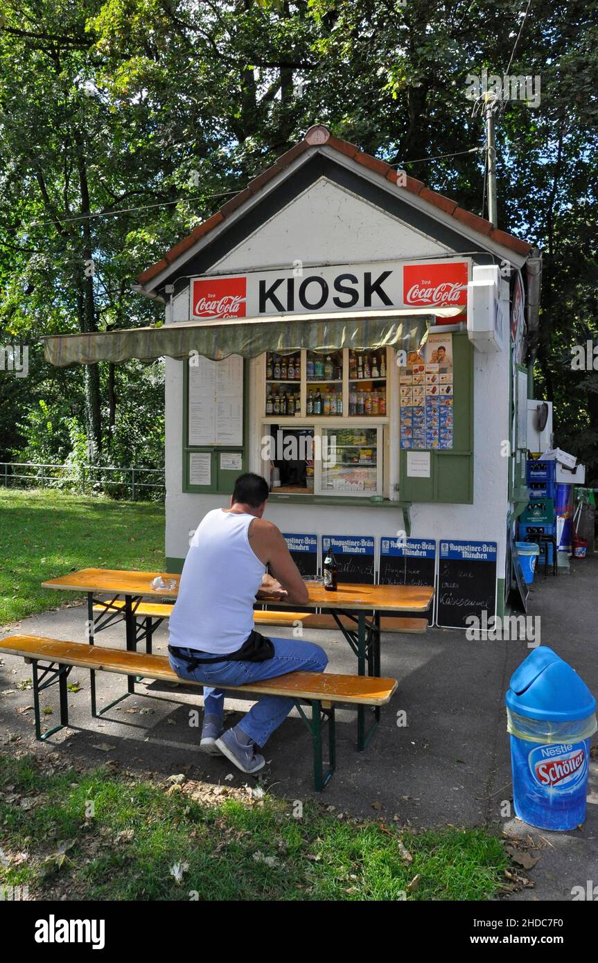 White kiosk hi-res stock photography and images - Alamy