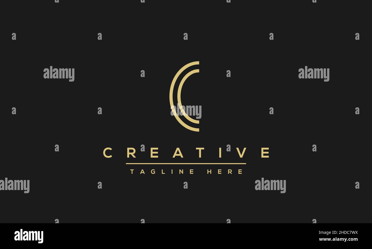 Modern creative letter C logo design. Minimal C, CC initial based vector icon Stock Vector