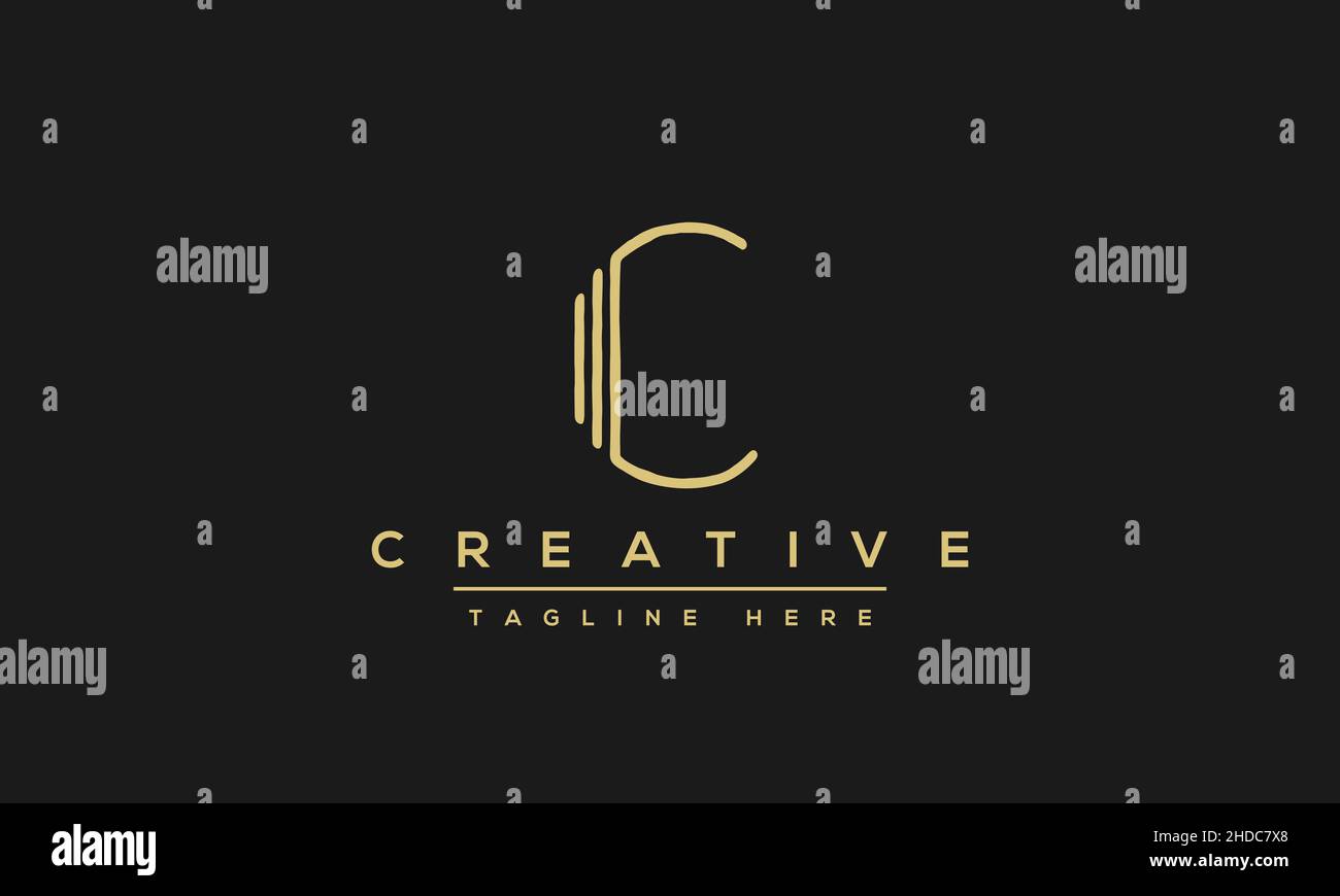 Modern creative letter C logo design. Minimal C, CC initial based ...