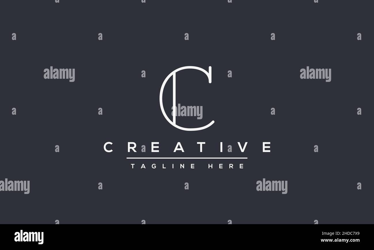 Modern creative letter C logo design. Minimal C, CC initial based vector icon Stock Vector