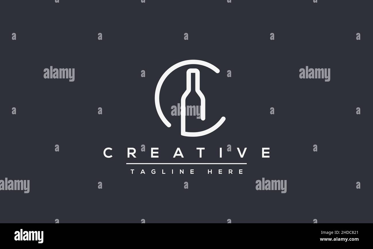 Modern creative letter C logo design. Minimal C, CC initial based vector icon Stock Vector