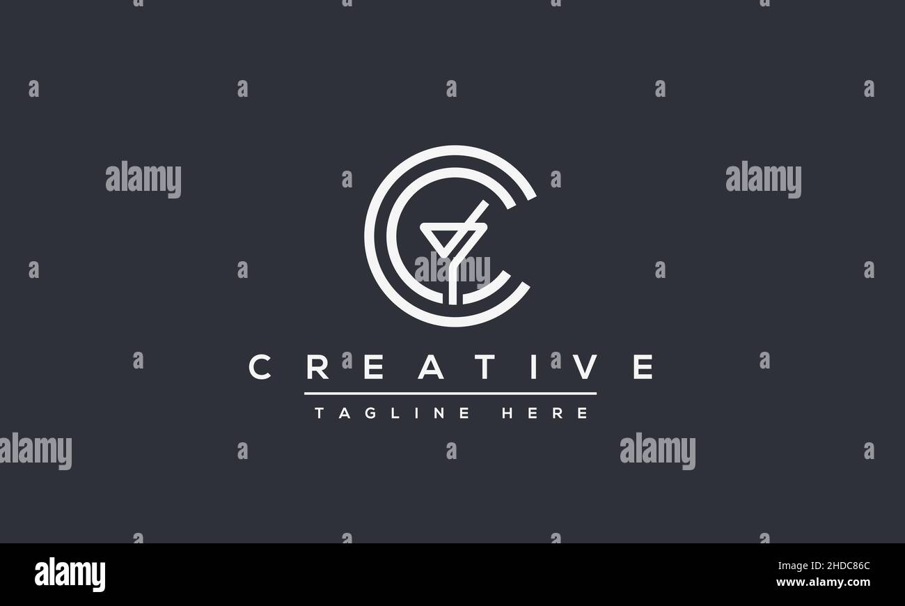 Modern creative letter C logo design. Minimal C, CC initial based vector icon Stock Vector