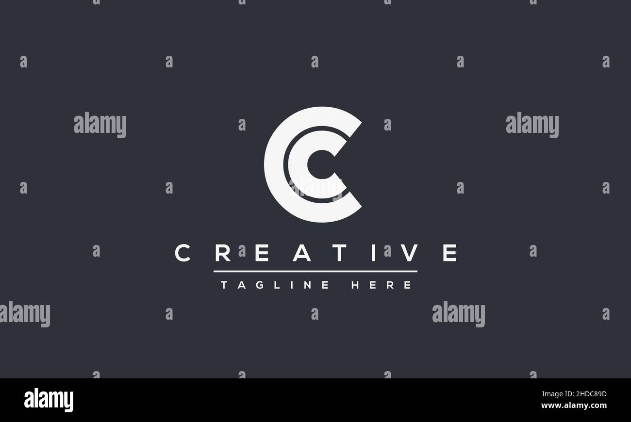 Modern creative letter C logo design. Minimal C, CC initial based vector icon Stock Vector