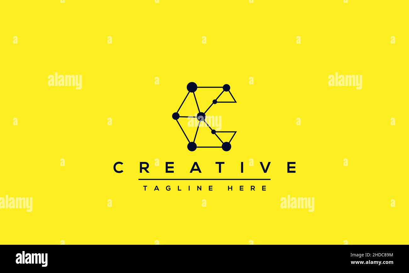 Modern creative letter C logo design. Minimal C, CC initial based vector icon Stock Vector