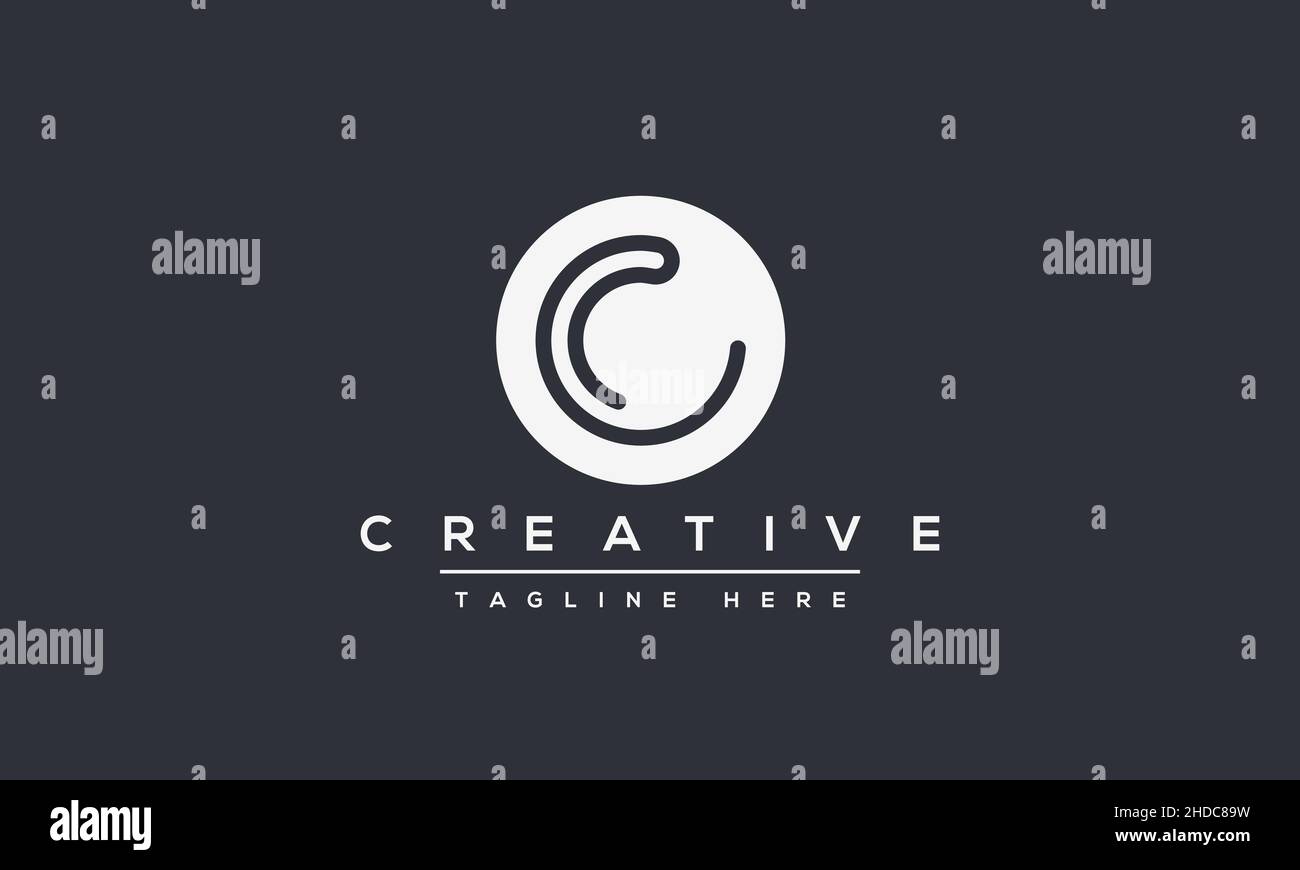 Modern creative letter C logo design. Minimal C, CC initial based vector icon Stock Vector