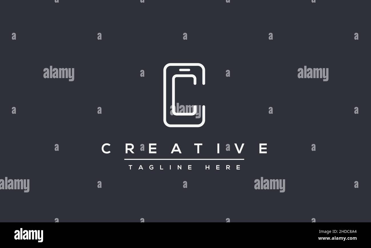 Modern creative letter C logo design. Minimal C, CC initial based vector icon Stock Vector