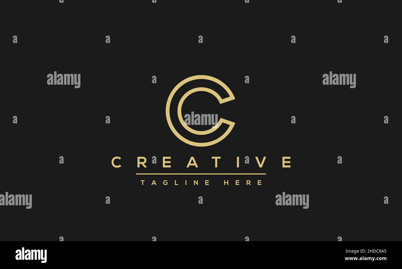 Modern creative letter C logo design. Minimal C, CC initial based vector icon Stock Vector