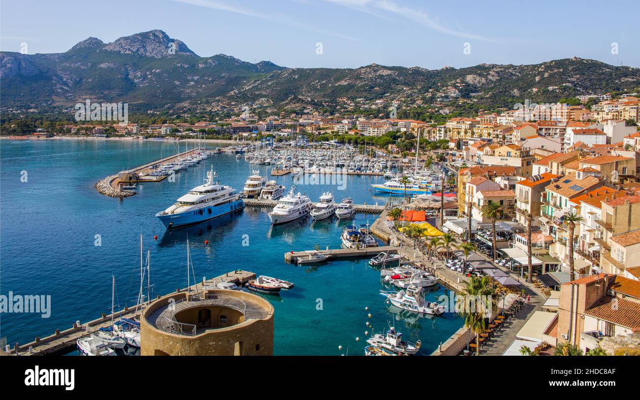 Fishing and marina, Calvi, Corsica, Calvi, Corsica, France Stock Photo
