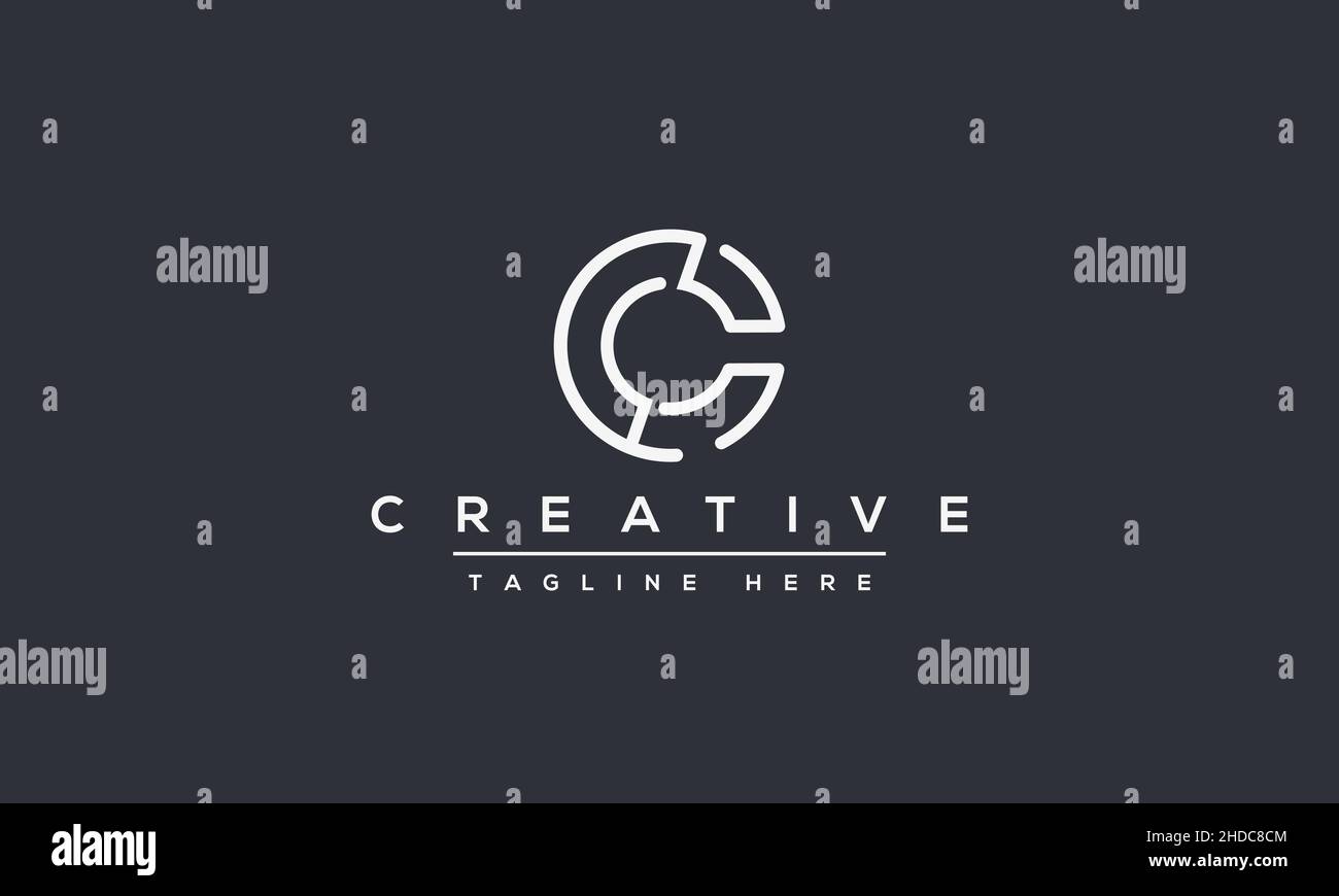 Modern creative letter C logo design. Minimal C, CC initial based vector icon Stock Vector