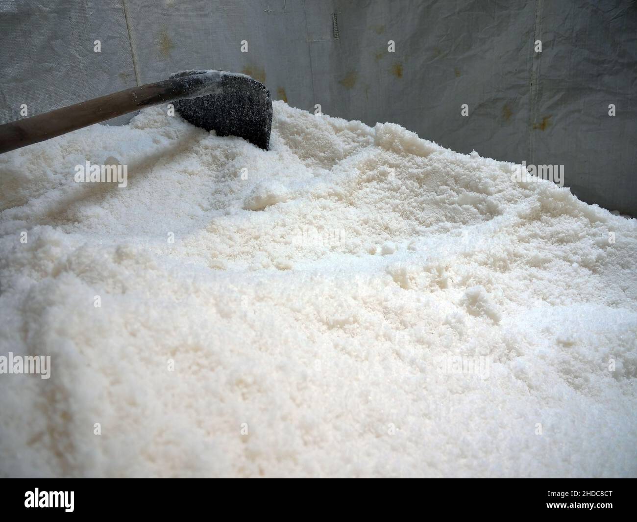 Mountains of rock salt the ancient way of mining rock salt process in Nan Thailand Stock Photo