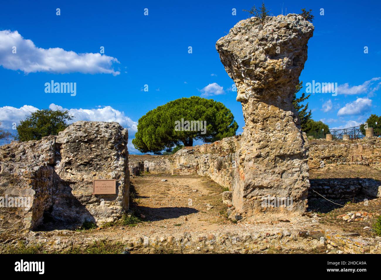 Remains of an archway, excavation site, Roman city of Aleria, Corsica, Aleria, Corsica, France, Europe Stock Photo