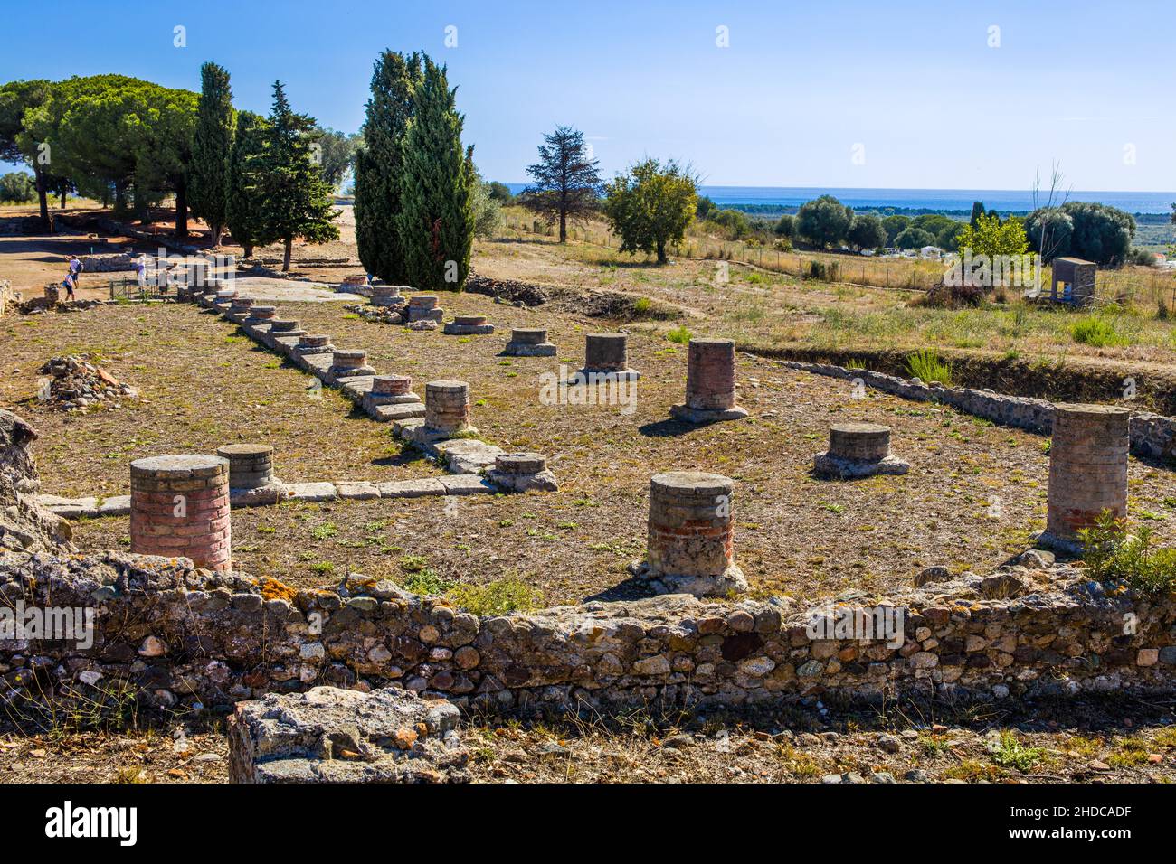 Excavation site site, Roman city of Aleria, Corsica, Aleria, Corsica, France, Europe Stock Photo