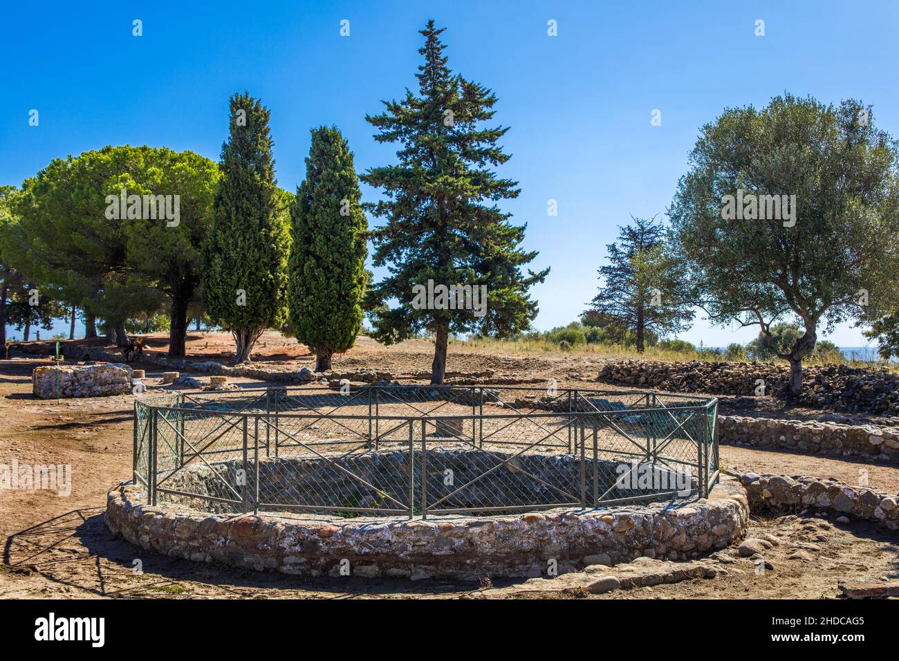 Cistern, excavation site, Roman city of Aleria, Corsica, Aleria, Corsica, France, Europe Stock Photo