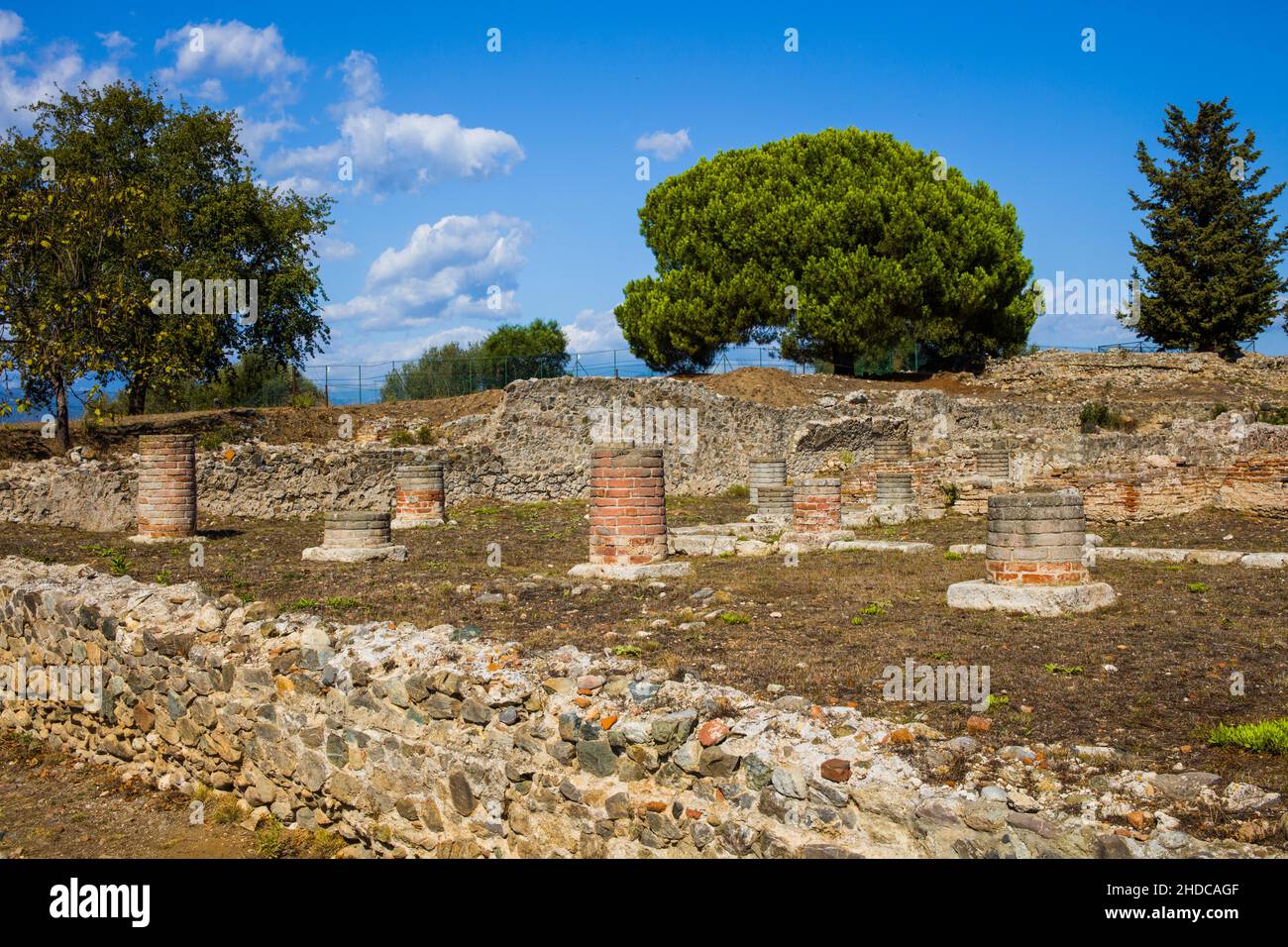 Excavation site site, Roman city of Aleria, Corsica, Aleria, Corsica, France, Europe Stock Photo