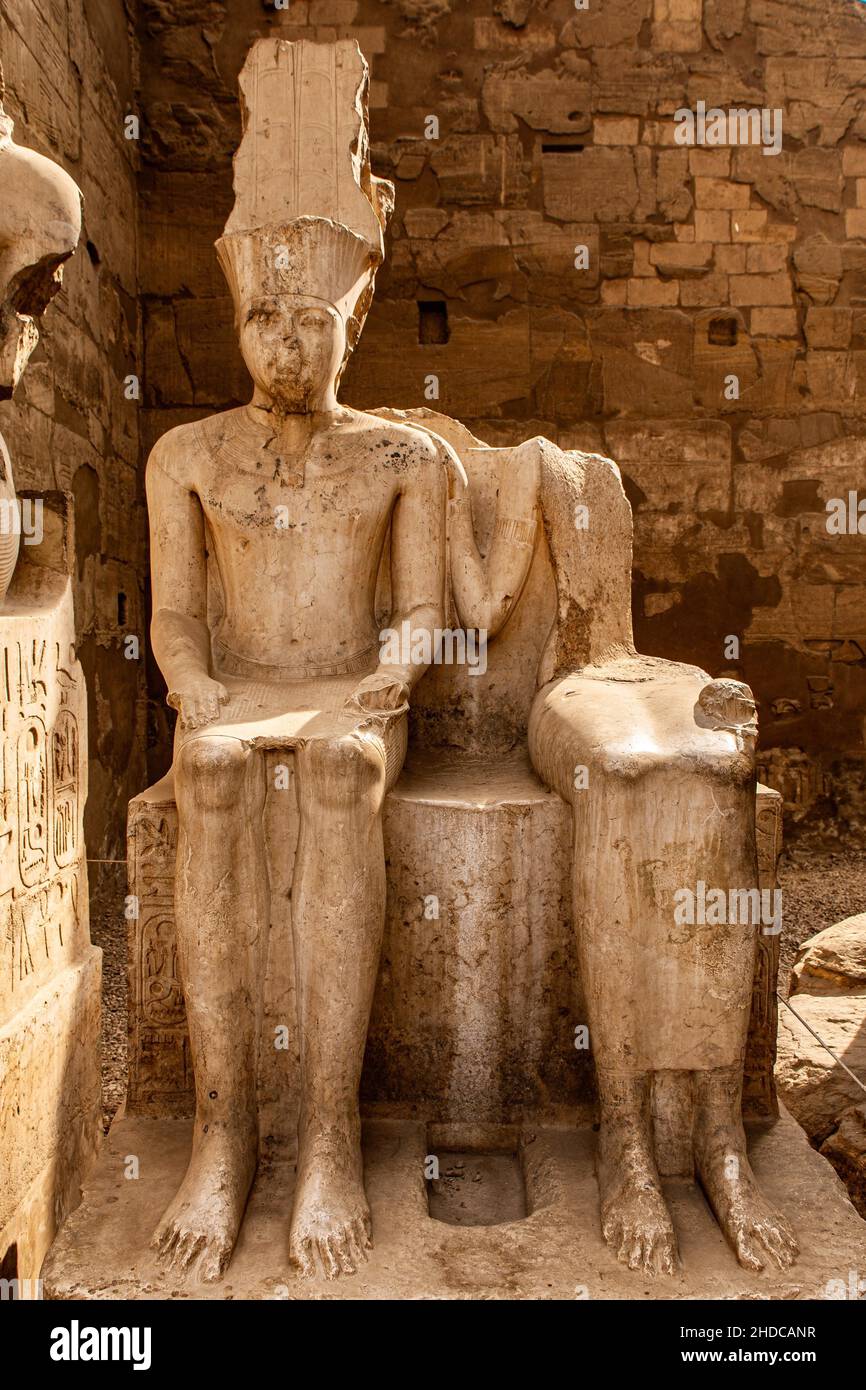 Double-seated statue with pair of gods Amun and Mut, Luxor Temple, Thebes, Egypt, Luxor, Thebes, Egypt, Africa Stock Photo