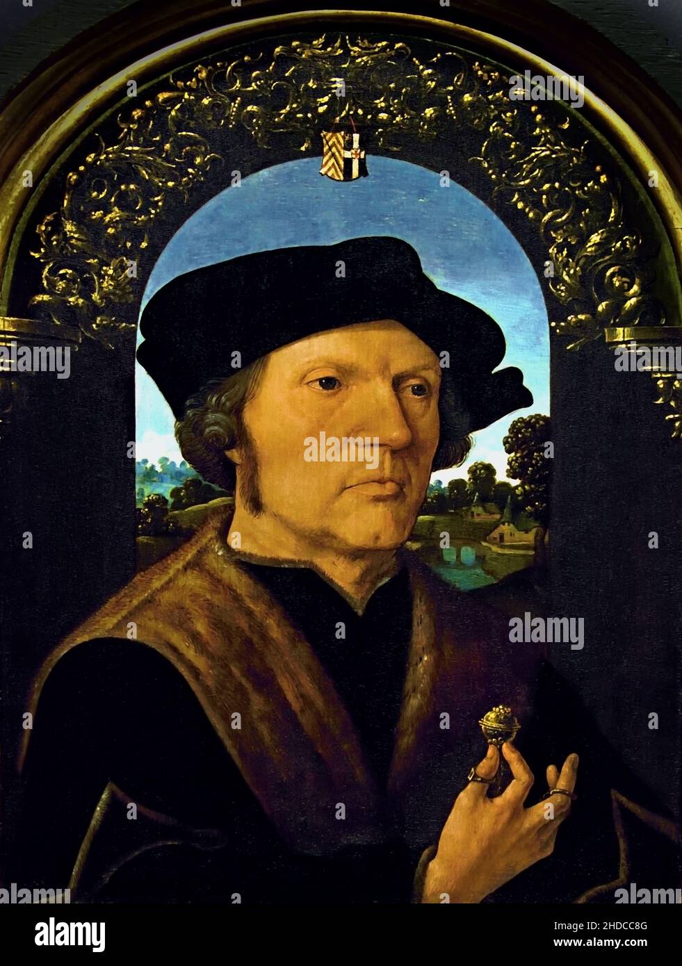 Portrait of Jan Gerritsz van Egmond van de Nijenburg (?-1523) by  Jacob Cornelisz van Oostsanen  (circa 1472/1477–1533) The, Netherlands, Dutch, Stock Photo