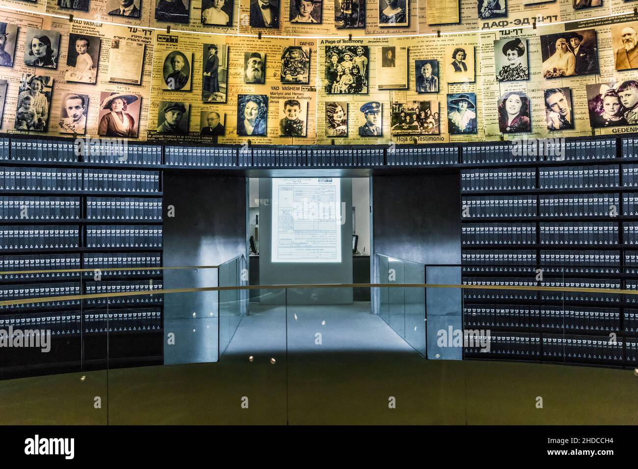 JERUSALEM, ISRAEL - SEPTEMBER 24, 2017: This is the Hall of Names in the Historical Museum of the Holocaust Memorial (Yad Vashem). Stock Photo