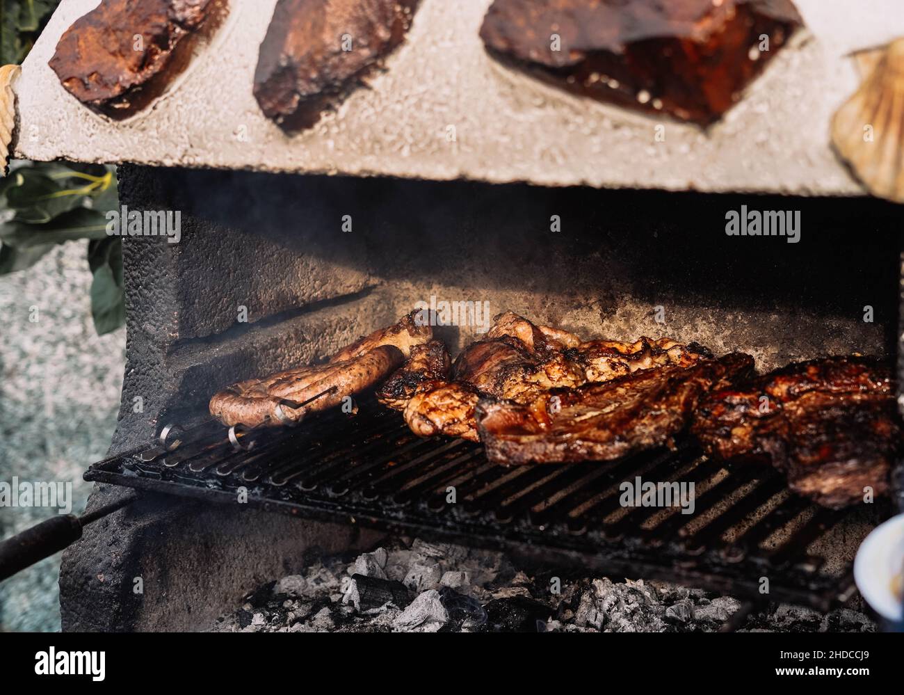 South American style barbecue with different cuts of veal Stock Photo