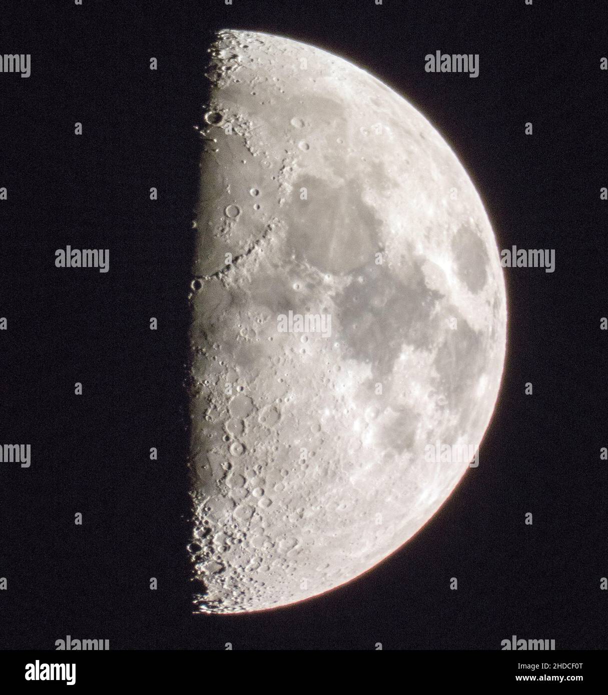 zunehmender Halbmond / Moon waxing quarter Stock Photo