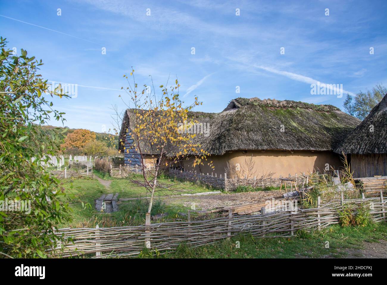 Haithabu war eine bedeutende Siedlung der Wikinger. Der Ort gilt als frühe mittelalterliche Stadt in Nordeuropa und war ein wichtiger Handelsort und H Stock Photo