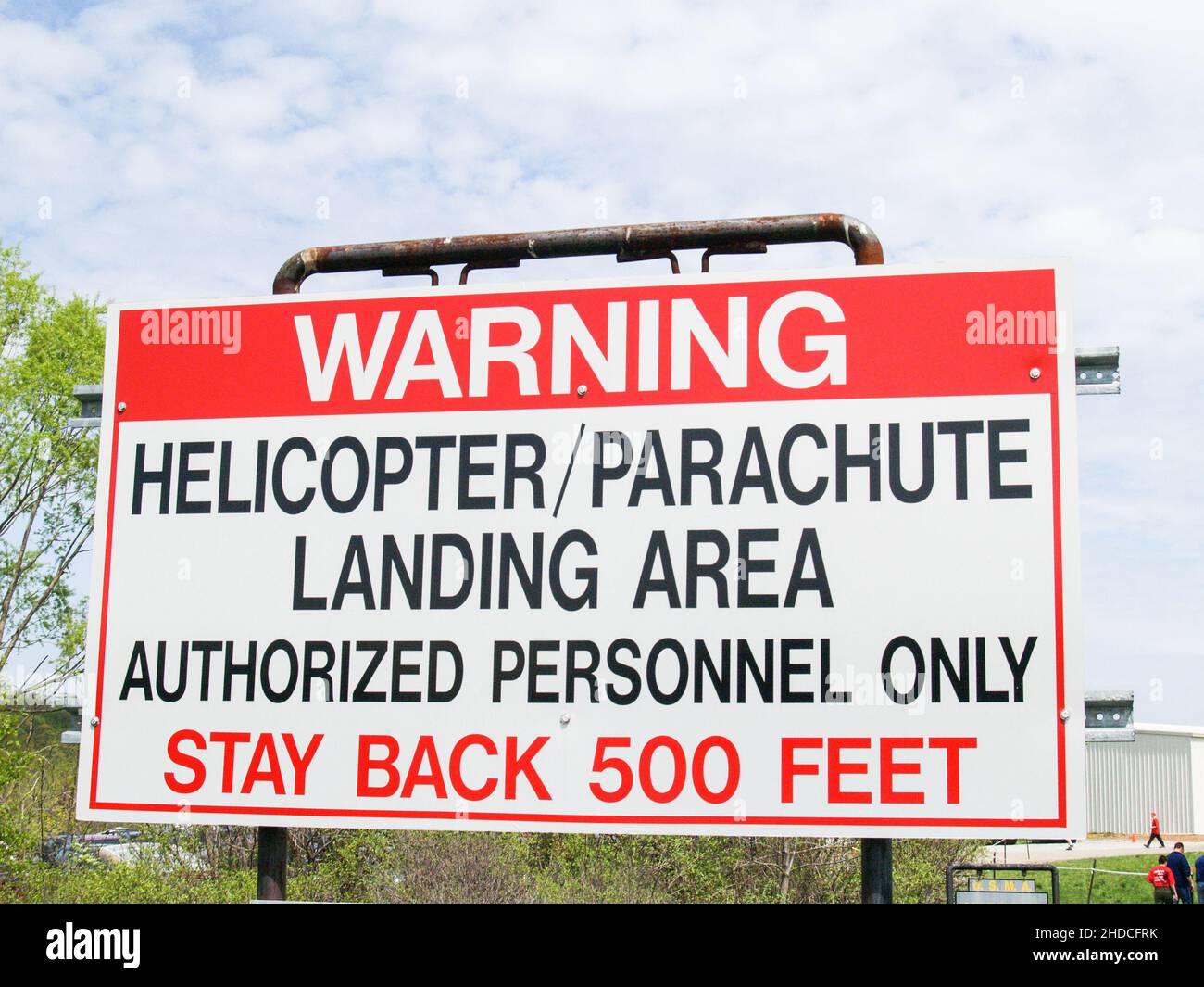 Warning Sign for helicopter operations Stock Photo Alamy