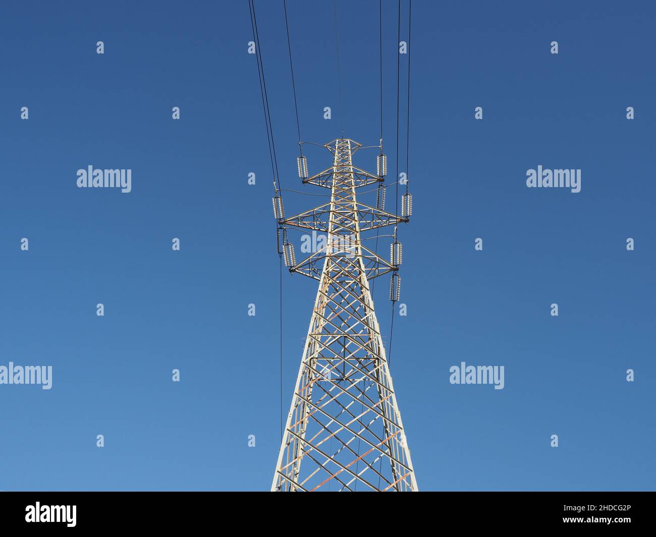 electric power high voltage transmission line tower Stock Photo - Alamy