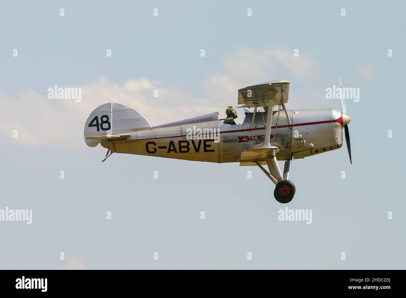 Arrow Active 2 vintage biplane G-ABVE. 1930s aerobatic sports airplane Stock Photo