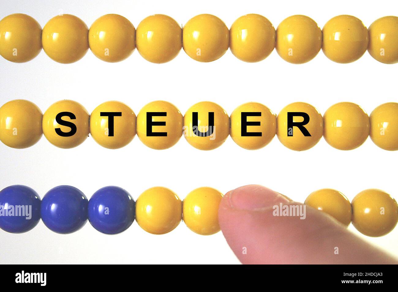 Abakus mit dem Schriftzug: Steuer, Stock Photo