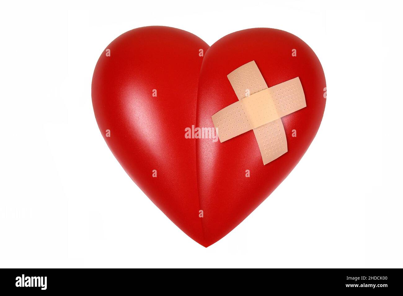 Rotes Herz, Organ, Gesundheit, Körperteil, Pflaster, verwundetes Herz, Stock Photo