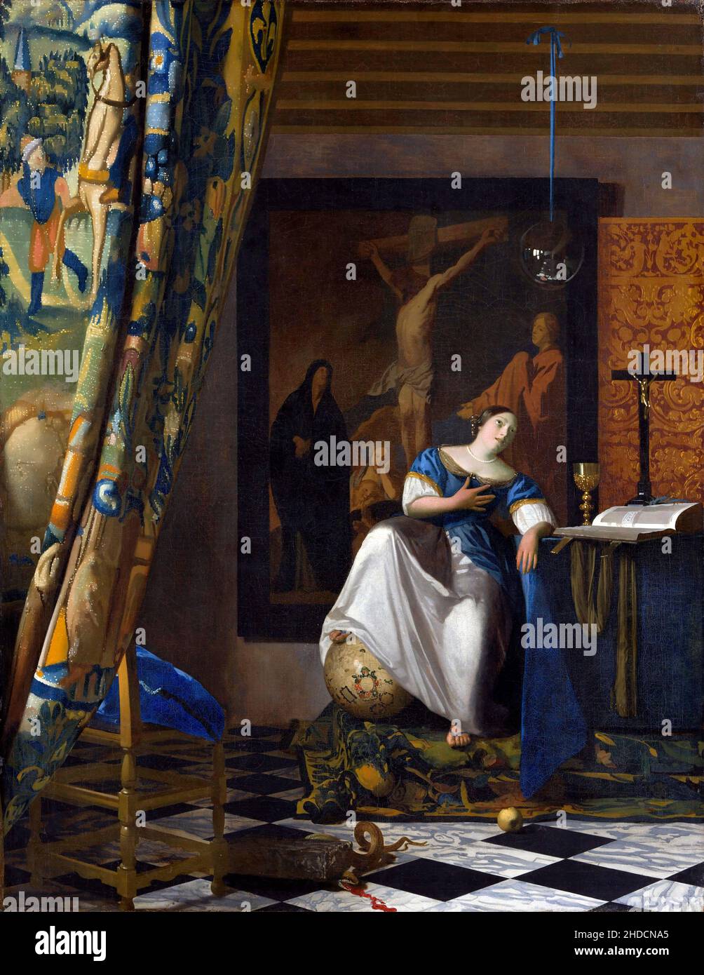 Allegory of the Catholic Faith by Johannes Vermeer (1632-1675), oil on canvas, c.1670--72 Stock Photo