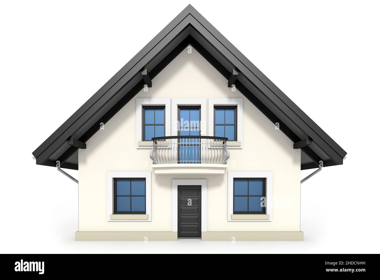 Ein weisses Einfamilienhaus, Stock Photo