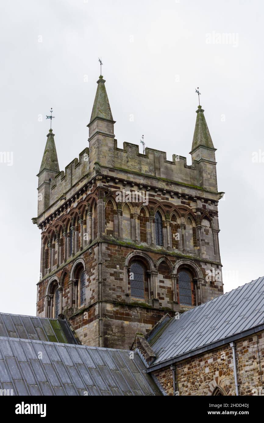 Wimborne Minster Church Tower, Dorset, England Stock Photo