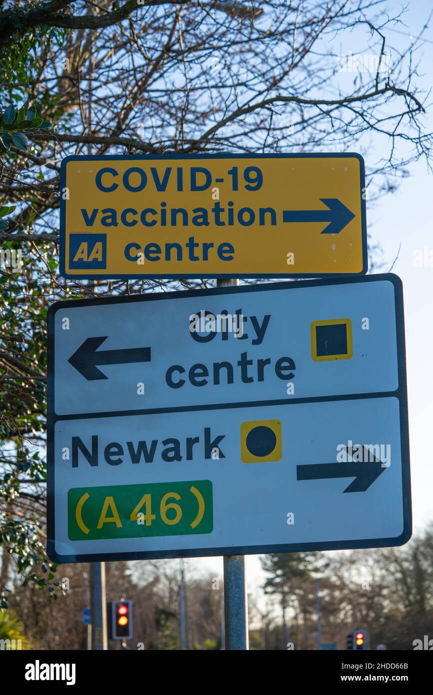 Covid - 19 vaccination centre ,in Lincolnshire, vaccination continues, protection, communities, appointment, bookings, age groups, Pfizer Vaccine, ill Stock Photo