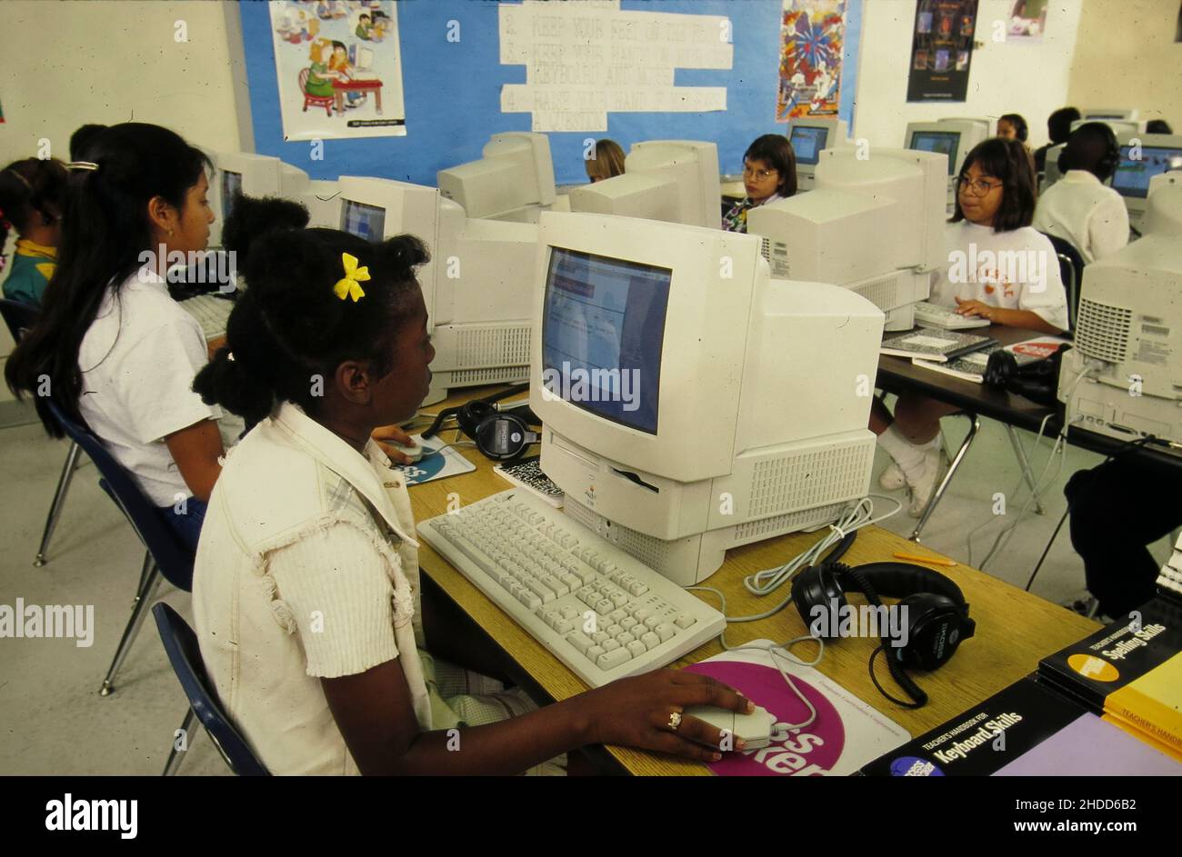 Austin Texas USA Fourth graders at Linder Elementary School using Apple's math and reading