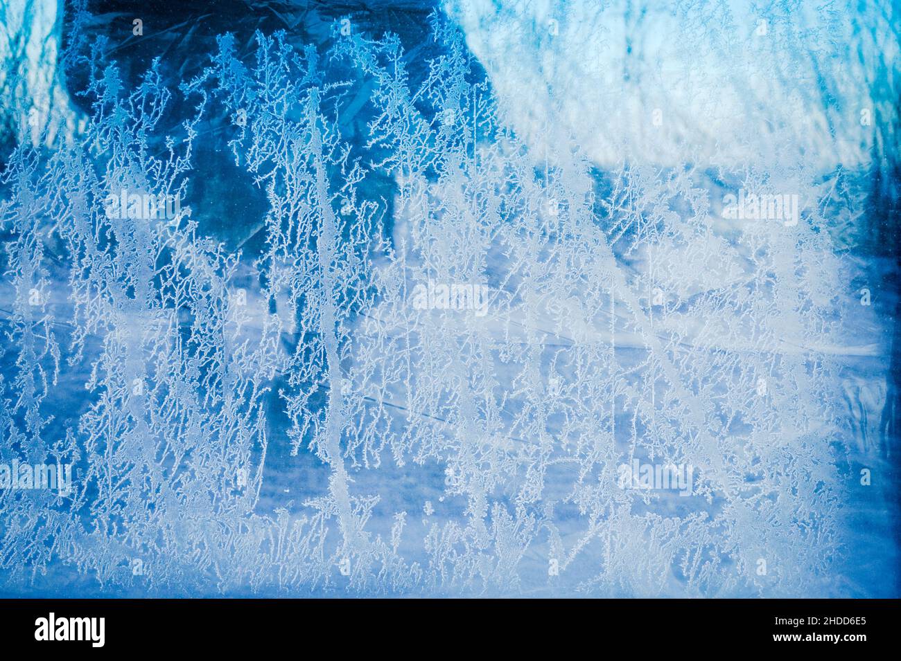 Frost pattern on glass - winter concept Stock Photo - Alamy