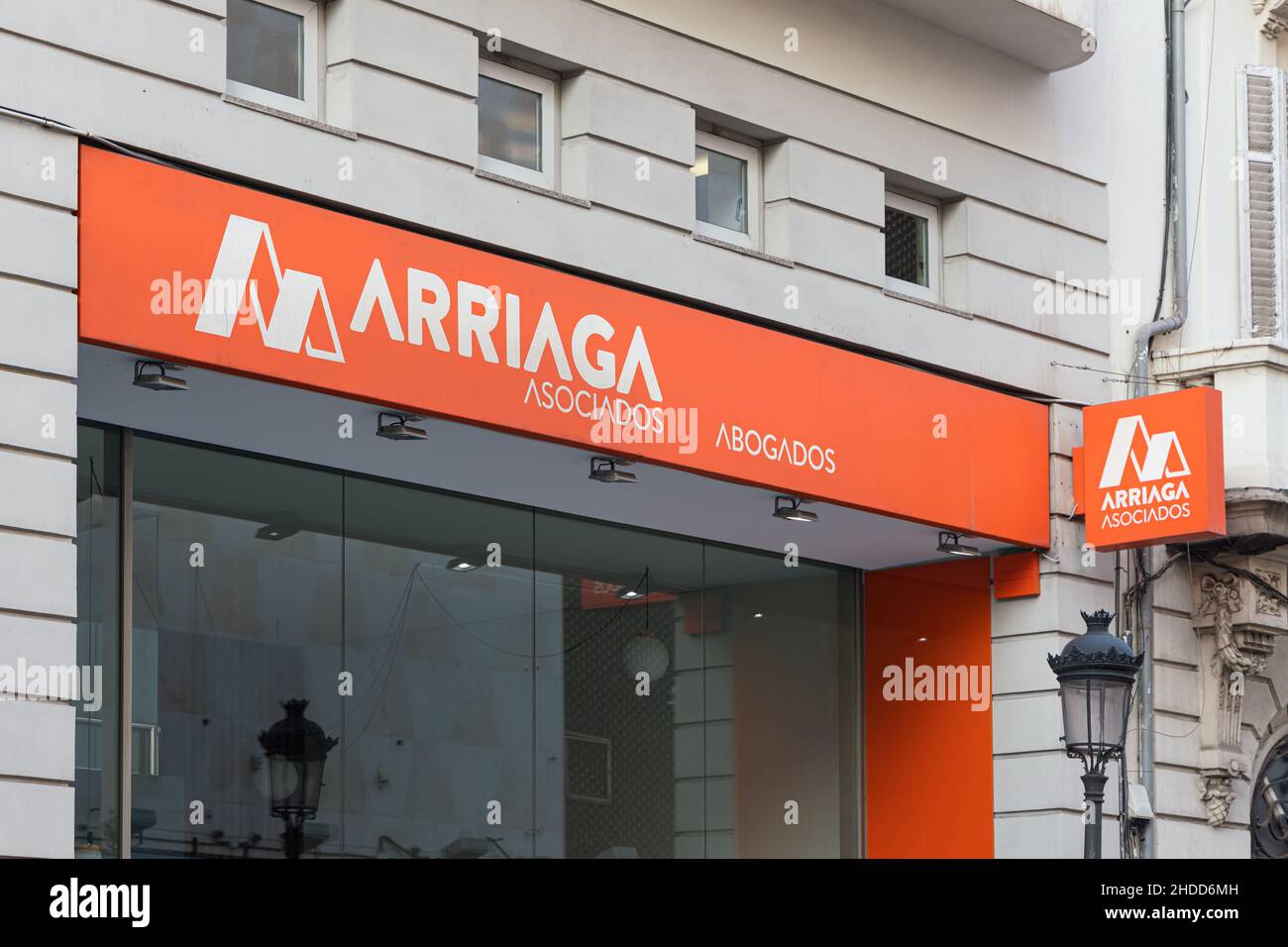 VALENCIA, SPAIN - JANUARY 03, 2022: Arriaga Asociados is a Spanish law firm specialized in banking and financial law Stock Photo