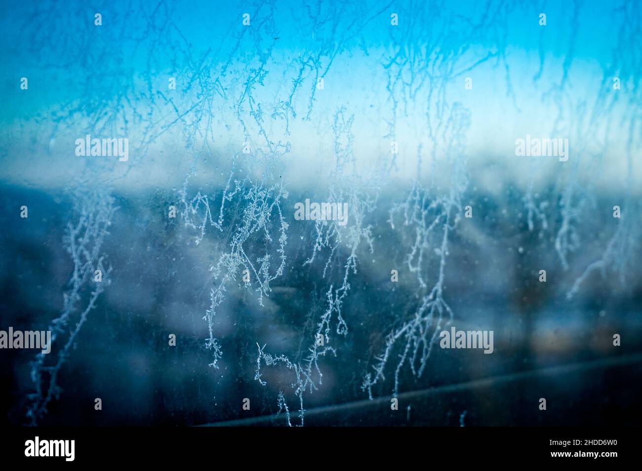 Frost pattern on glass - winter concept Stock Photo - Alamy