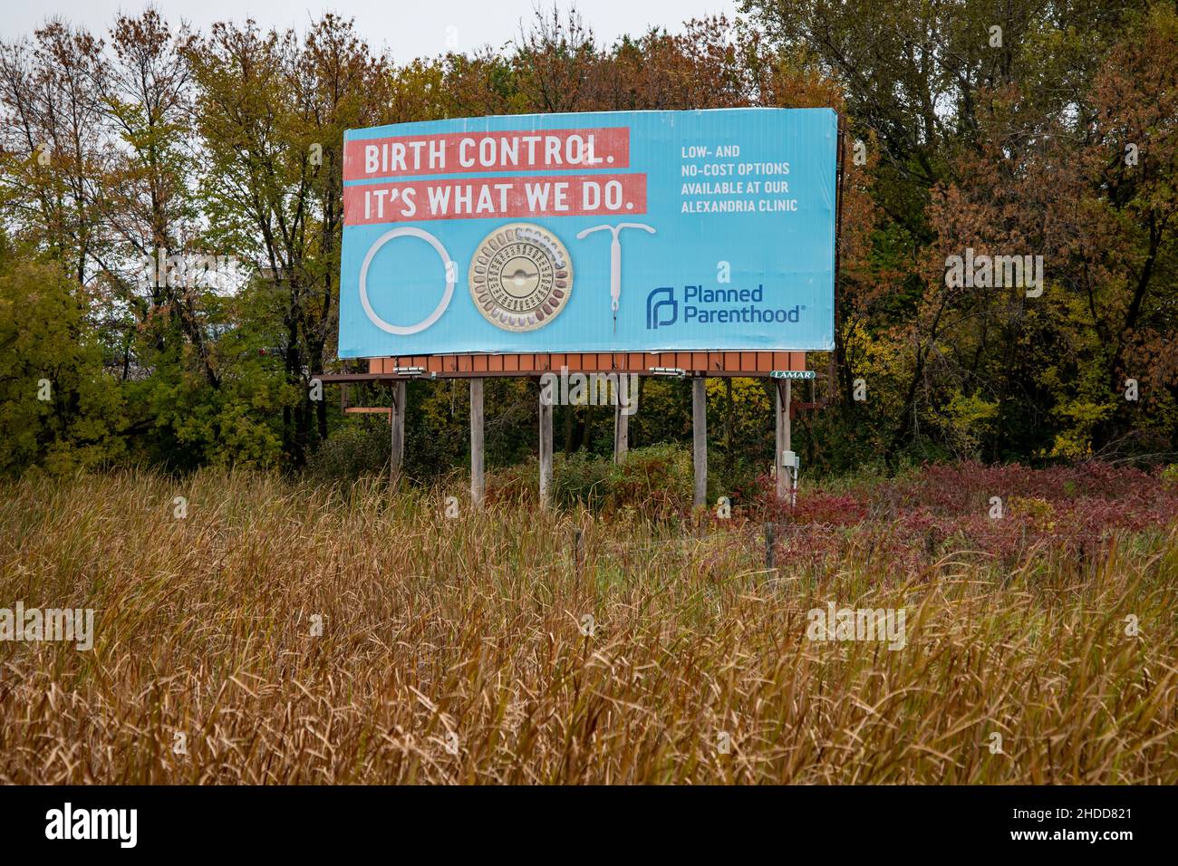 Alexandria; Minnesota.  Planned Parenthood birth control sign. Stock Photo