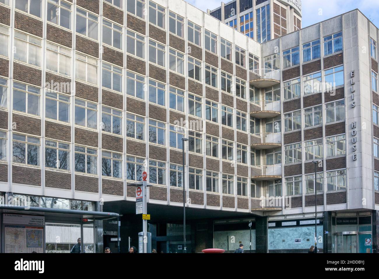 2017 photograph of 1960s Ellis House & Katharine House in Croydon - since redeveloped as part of the Croydon central area redevelopment. Stock Photo