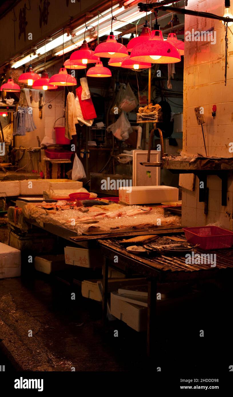 Fish shop, Graham Street Market, Hong Kong Stock Photo Alamy