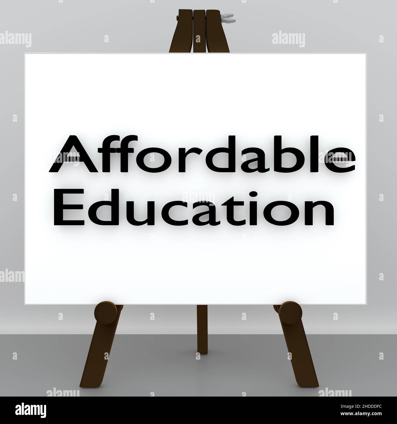 3D illustration of Affordable Education script on a tripod board Stock ...