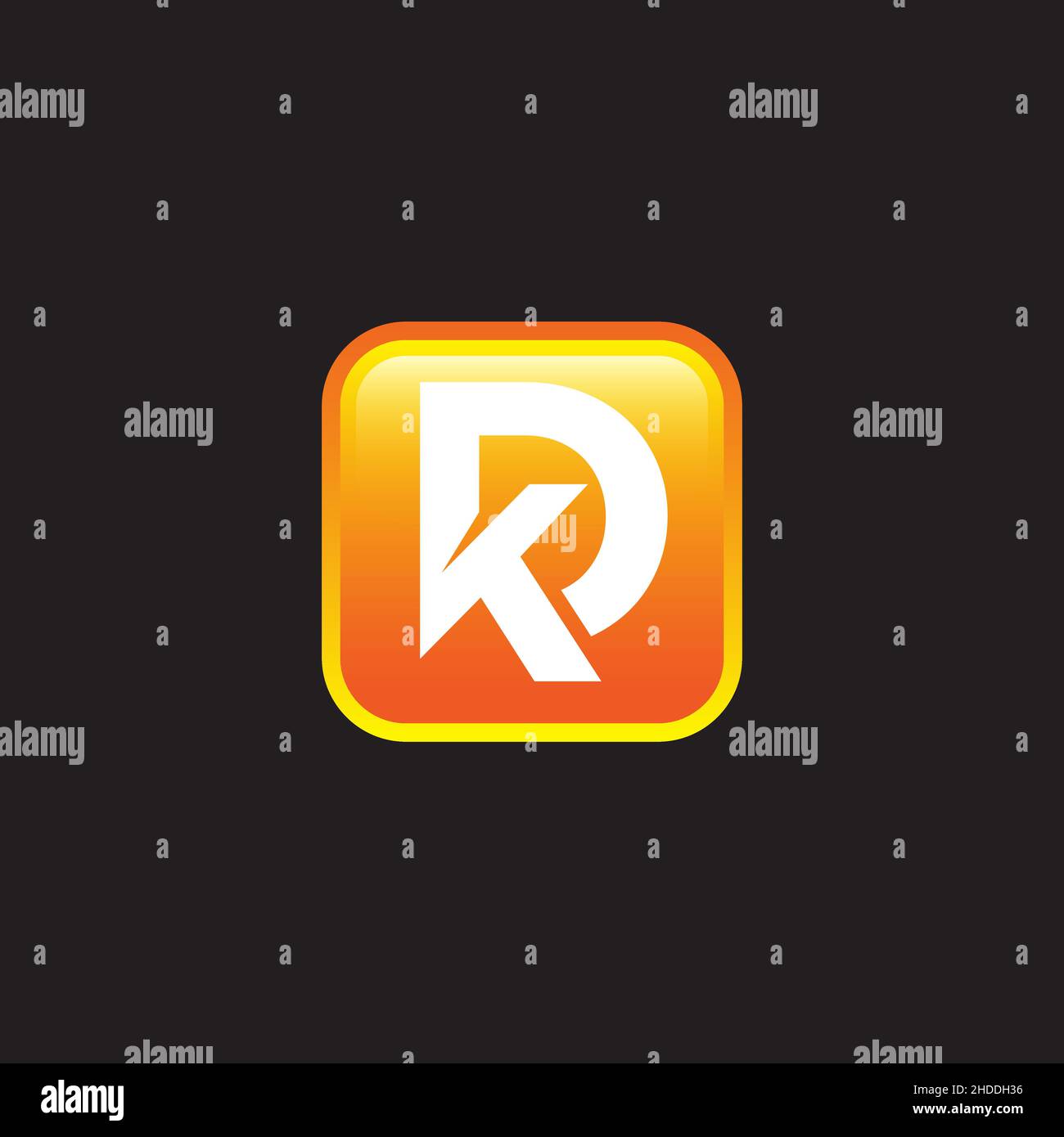 Alphabet letters monogram icon logo KD or DK,app .EPS 10 Stock Vector