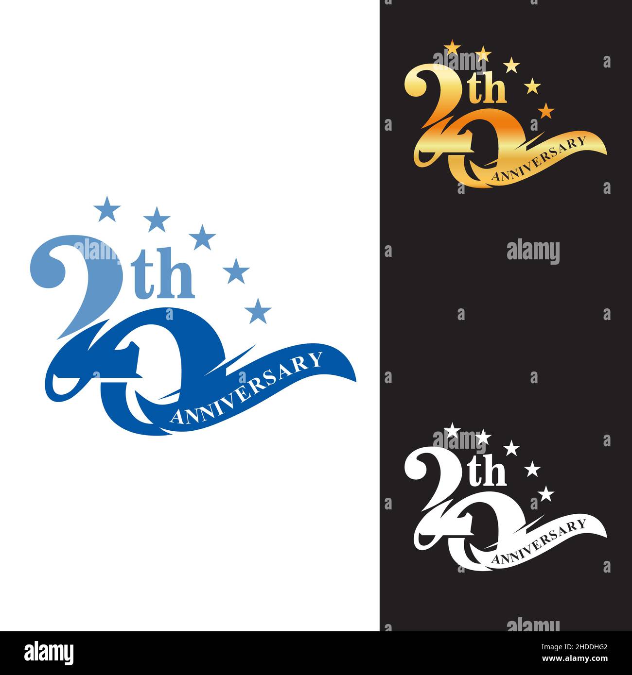 20 years anniversary celebration logotype. 20th anniversary logo collection.EPS 10 Stock Vector