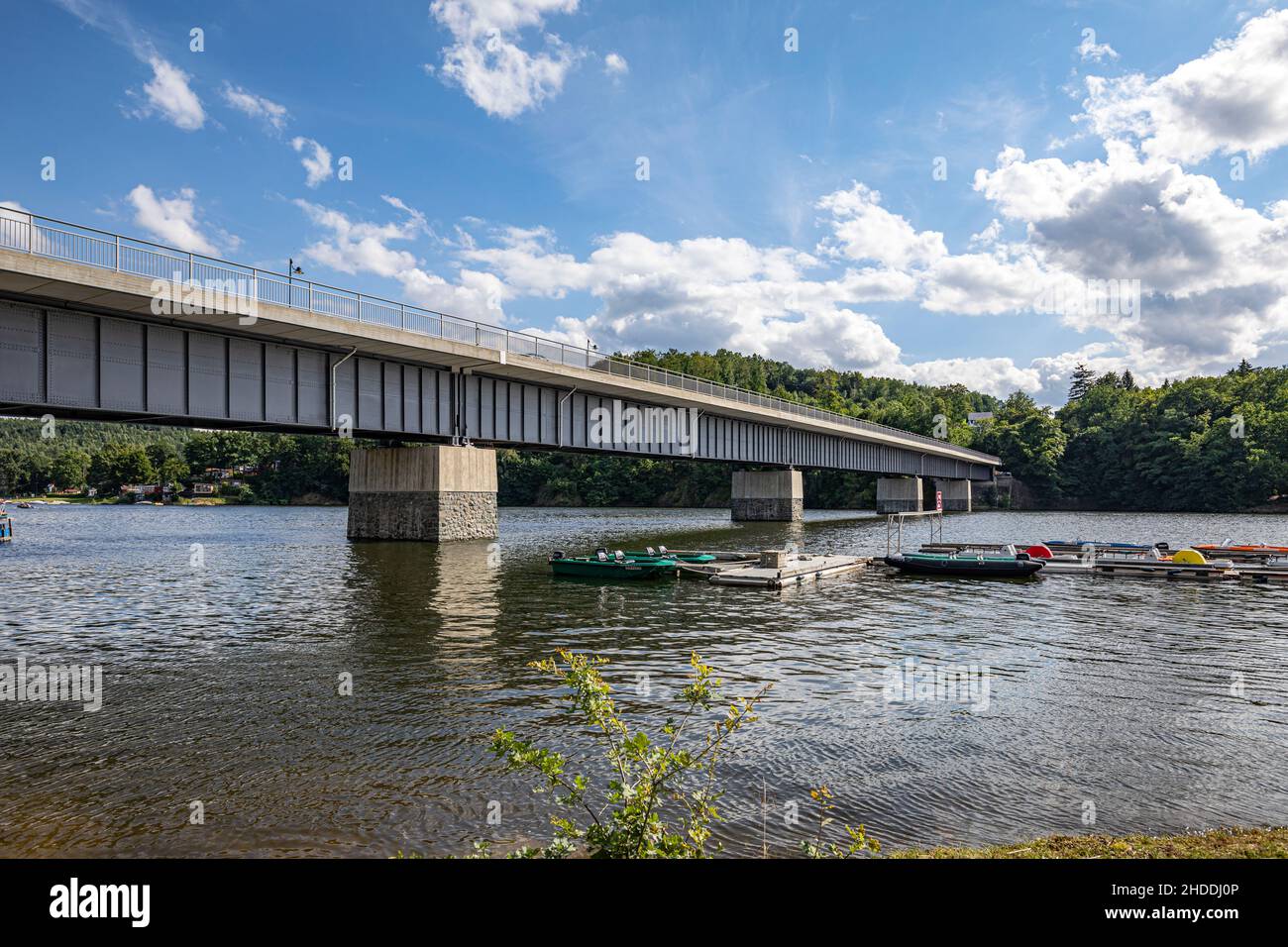 Bridge Of Peace In Saalburg Crosses The Bleilochstausee, Saale-Orla-Kreis, Thuringia, Germany, Europe Stock Photo